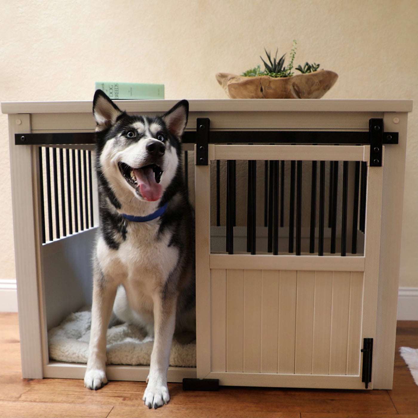 New Age Pet Ecoflex Homestead Sliding Barn Door Dog Crate Antique Large-XL
