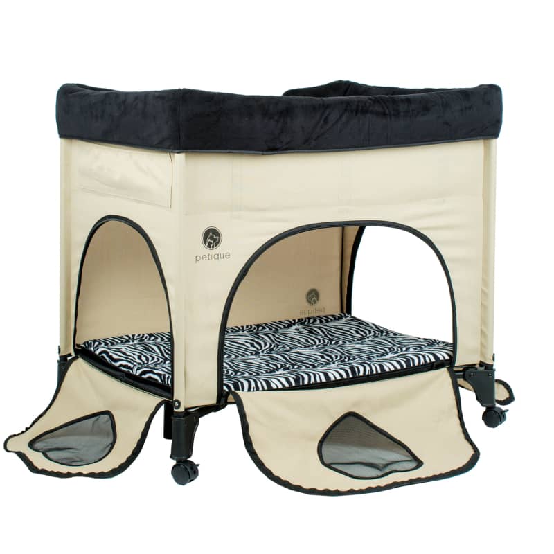 Petique Bedside Lounge Pet Bed - Zebra Vibes - Beds